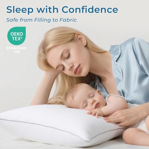 Sasttie Queen Size Bed Pillows Set of 2 - Down Alternative Hotel Quality