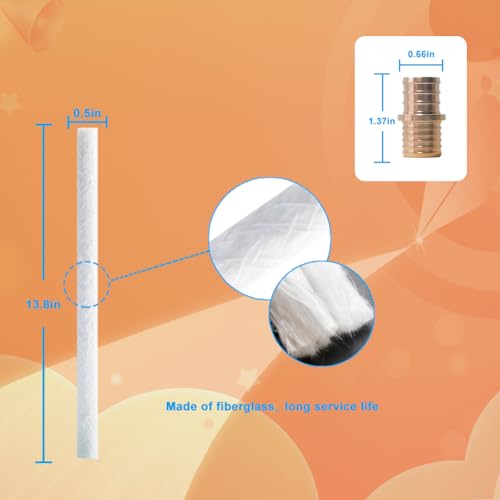 DIY Wine Bottle Torch Kit 8 Pack - 13.7 Inch Wicks & Brass Mounts