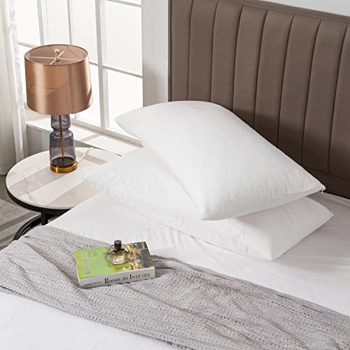 Waterproof Pillow Protectors - Standard Size 20x28 - Soft Cotton Terry Set of 2