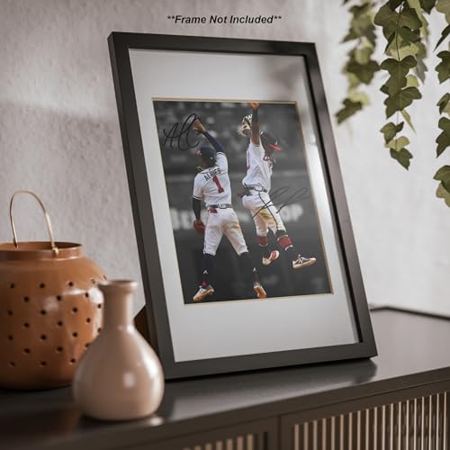Autographed Baseball Wall Art - Ronald Acuna Jr & Ozzie Albies Signed Photo, 8x10 Inch High-Gloss Print for Home Decor