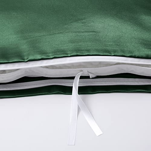 Emerald Green Satin Duvet Cover for 60" x 80" Weighted Blanket