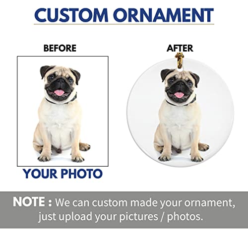 Personalized Christmas Photo Ornament Round 3-inch Custom Keepsake with Optional Text