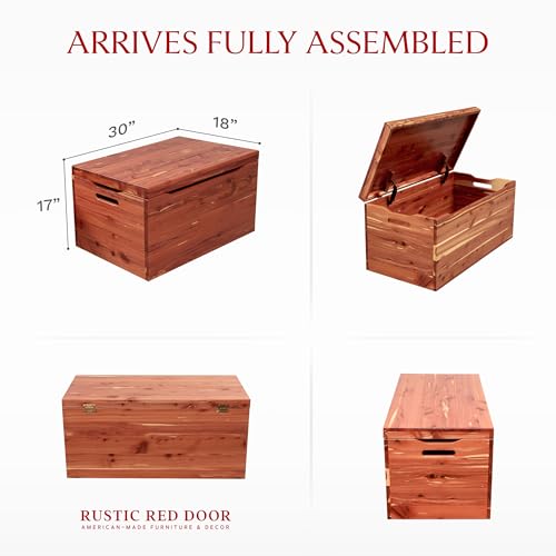 30-Inch Solid Wood Storage Chest with Anti-Slam Hinges and Handles