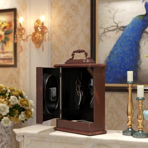 Vintage Mantel Clock with Hidden Safe, Antique Style Desk & Shelf Clock