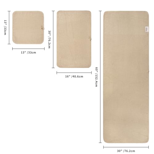 POLYTE 430 GSM Microfiber Waffle Weave Bath Towel Set of 6