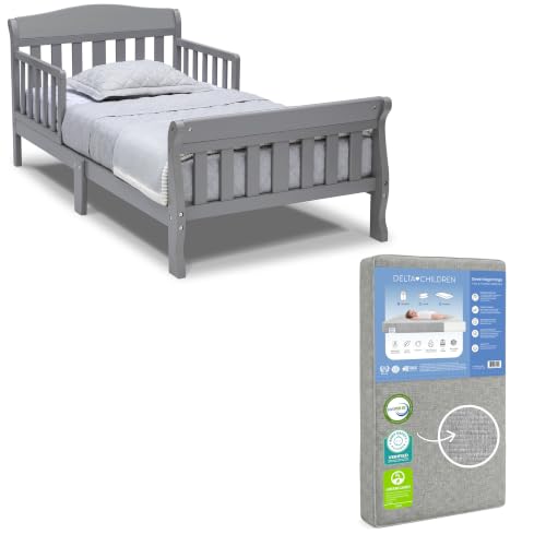 Delta Children Toddler Bed & Waterproof Mattress Set - Grey