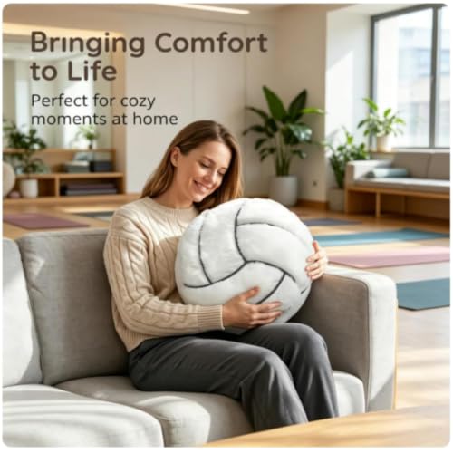 14-Inch Volleyball Plush Throw Pillow Soft Stuffed Sports Toy