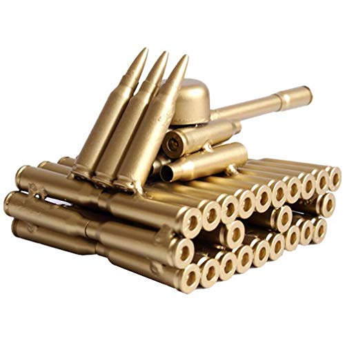 Handmade Metal Bullet Shell Casing Army Tank Sculpture Desk Decor