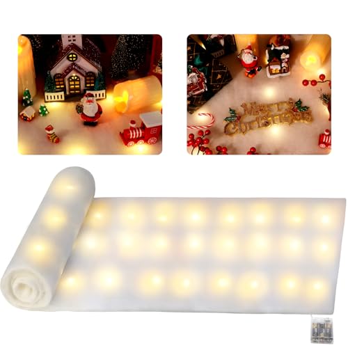 Hatisan 70 x 17.7 in LED Snow Blanket with 50 Lights - White, 1pc