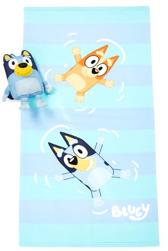 Kids Bath Towel and Water Play Buddy Set, 25 x 50 Inch Microfiber