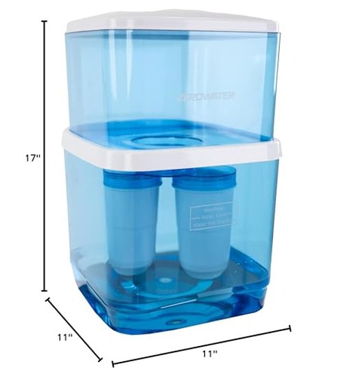 Avanti ZeroWater Refillable Filtered Water Cooler Bottle Kit Top Loading Water Cooler Water Dispenser with Ionic Filtration System, Includes TDS Meter, Blue