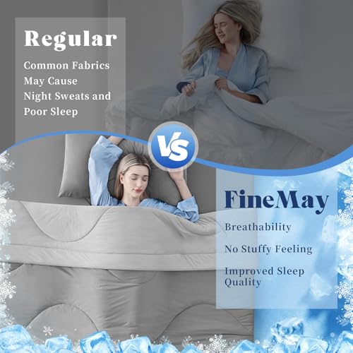 Cooling Comforter Queen Size - Double-Sided Blanket for Hot Sleepers