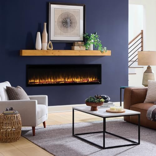 60-Inch Smart Electric Fireplace Wall-Mount Recessed Heater