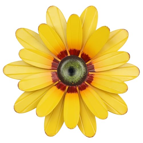 11-Inch Metal Sunflower Wall Art, 3D Hanging Flower Decor for Indoor Outdoor