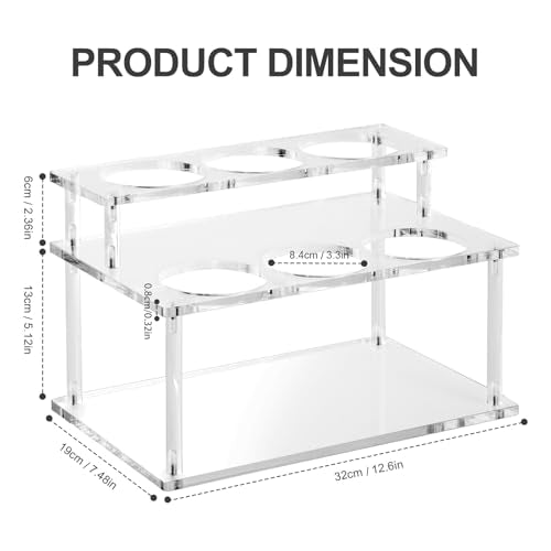 2-Tier Acrylic Coffee Syrup Organizer Rack - 6 Bottle Countertop Stand