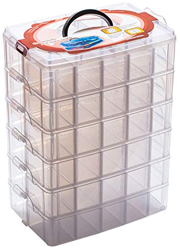 6-Tier Stackable Storage Organizer with 60 Adjustable Compartments