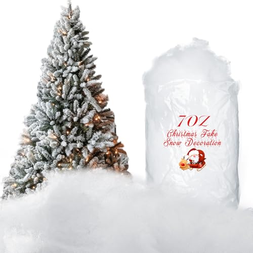 Fluffy Artificial Fake Snow Fiber for Christmas Tree & Mantle - 7 oz (200g)
