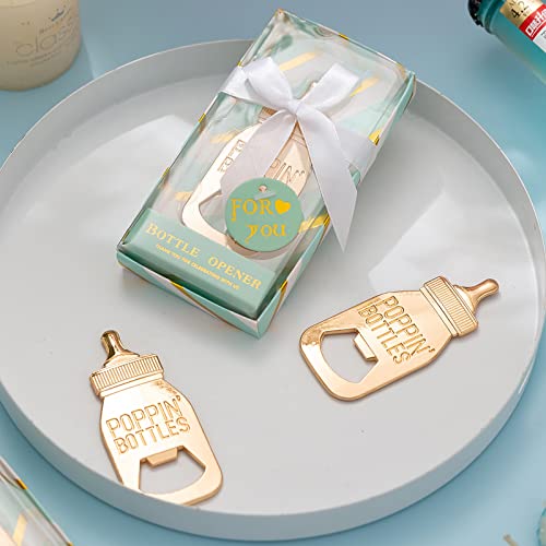 Uezea 24 Pack Baby Bottle Openers - Green Baby Shower Favor Gifts & Decorations