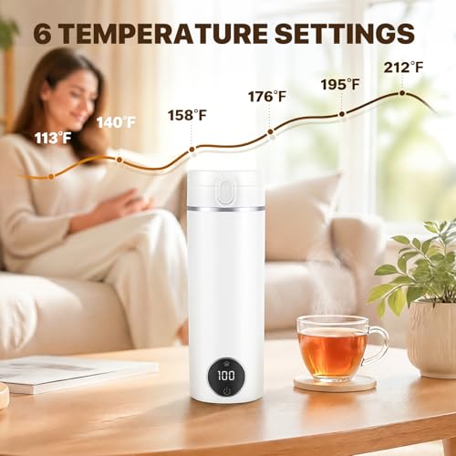 Portable Electric Travel Kettle, 15oz Stainless Steel Hot Water Boiler