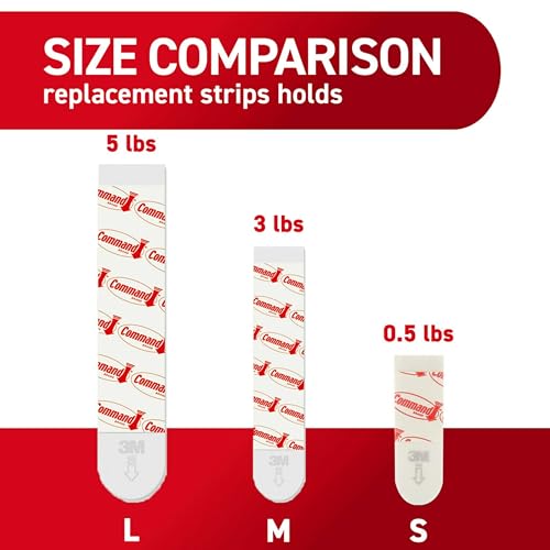 Small Replacement Adhesive Strips for Wall Hooks, 64-Pack