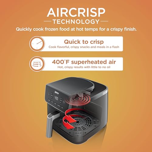 5-in-1 Air Fryer Pro 5 Qt, 1750W Countertop Electric Cooker - Grey