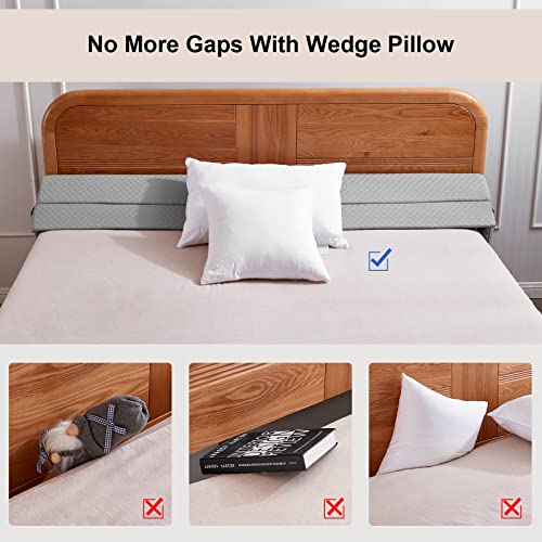 Queen Size Bed Wedge Pillow - Gap Filler for Headboard & Mattress