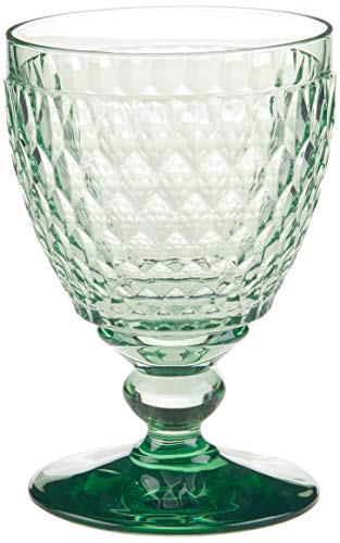 Villeroy & Boch Boston Green Crystal Goblets Set of 4 - Elegant Wine Glasses