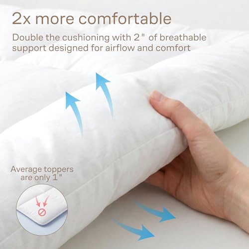 Full Size Cooling Mattress Topper - Extra Thick Soft Mattress Pad