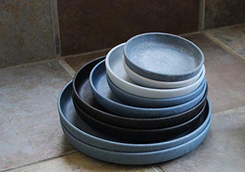 Yahata Kasei Eco Round Plate No. 8 Grey Marl 11.8x6.1in Japan Garden Series
