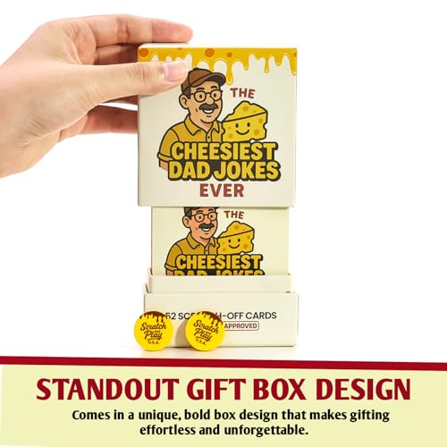 Funny Dad Joke Scratch-Off Cards Gift Set for Family & White Elephant
