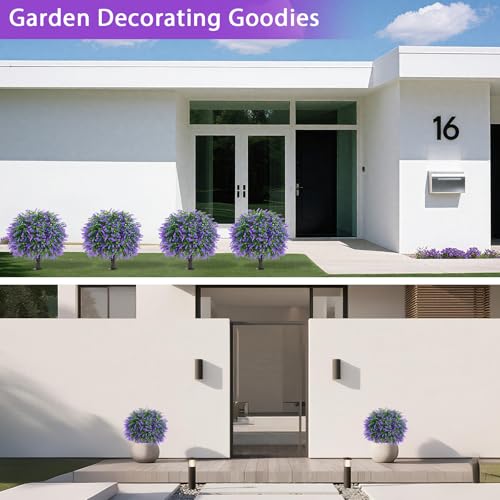 2-Pack Artificial Topiary Ball Shrubs, UV Resistant Faux Boxwood Plants