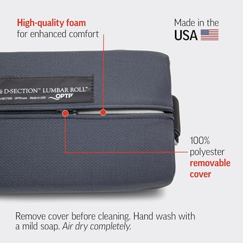 D-Section Lumbar Roll Pillow – Large Firm Support for Back Pain