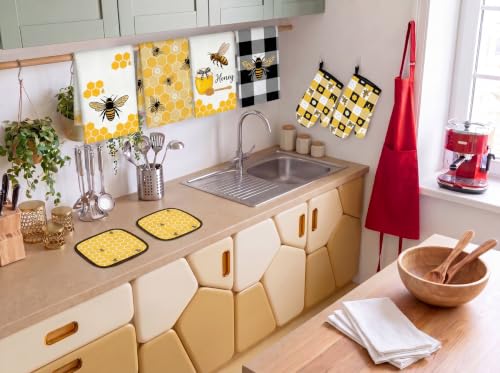 10-Piece Bee Kitchen Decor Set: Towels, Oven Mitts, Pot Holders & Mats
