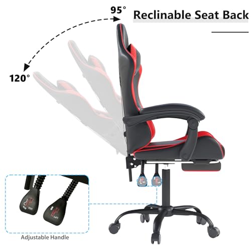 Ergonomic Gaming Chair with Footrest, High Back Office Desk Chair
