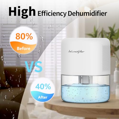 Small Portable Dehumidifier for Home with 44oz Tank and Auto Shut-off