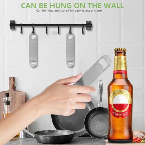 KISEER 6 Pack Heavy Duty Stainless Steel Bottle Openers - Bar, Kitchen & Restaurant
