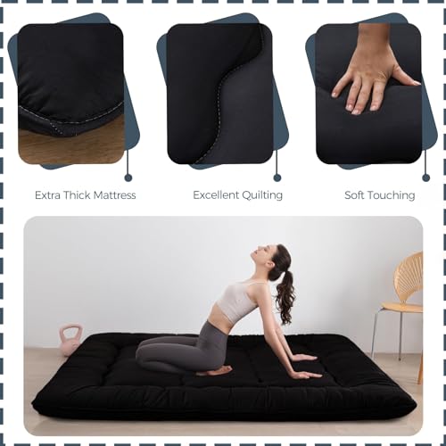 6-Inch Extra Thick Japanese Floor Mattress, Queen Size Foldable Futon Pad