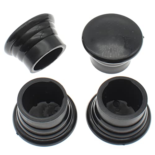 4 Pcs Decorative Curtain Rod Finials, 1.1-Inch Round End Caps, Black