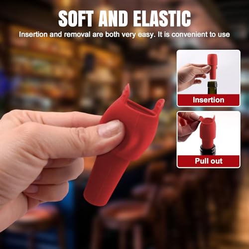 Silicone Wine Bottle Stoppers, Reusable Air-Tight Seal for Wine and Champagne
