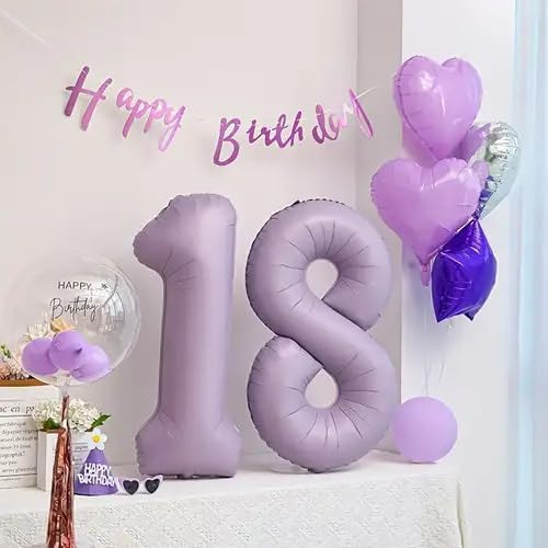 1st Birthday Decorations | 40-Inch Lilac Number 1 Balloon - Giant Lavender Balloon for Girls