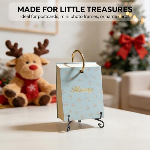 4-Inch Metal Plate Display Stand - Foldable Iron Easel for Photos & Art