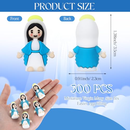 CroBlissful Mini Virgin Mary Figurines Blue 300 Pack Religious Party Favors