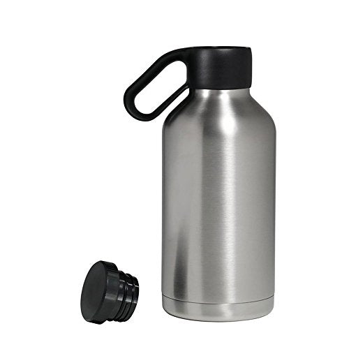 64 Oz Stainless Steel Insulated Beverage Growler with Carry Handle