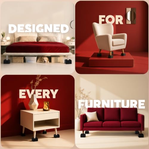 Adjustable Bed & Furniture Risers 2 Inch - Stackable Anti-Slip Pads 8-Pack
