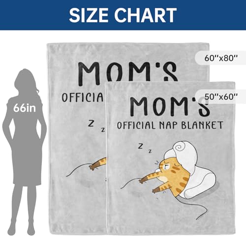 80x60 Grey Mom Gift Blanket - Cozy Nap Throw for Mother's Day