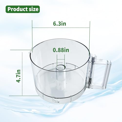 7-Cup Food Processor Work Bowl Replacement, 2-Tab Locking Design