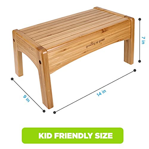 Bamboo Kids Step Stool - Non-Slip Lightweight Potty Training Stool