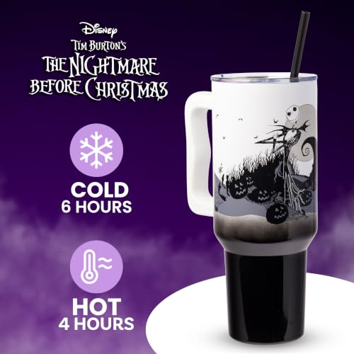 Nightmare Before Christmas 40oz Stainless Steel Tumbler with Hill and Moon Scene - Silver Buffalo