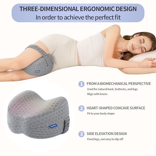 Ergonomic Heart-Shaped Knee Pillow - Memory Foam for Side Sleepers