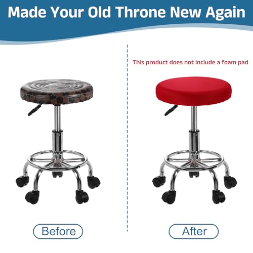 Round Bar Stool Covers - 4 Pack, Washable, Elastic, Dark Brown